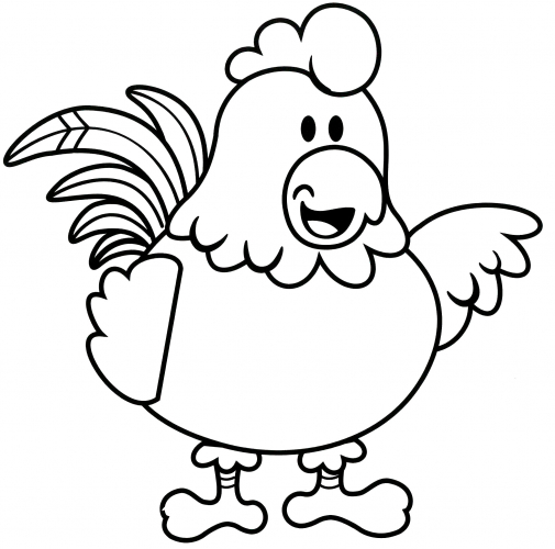 Feathered chicken coloring page