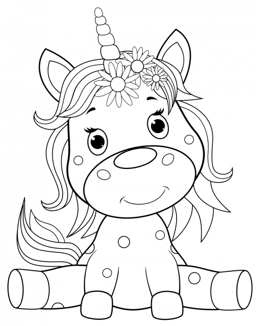 Kind unicorn coloring page