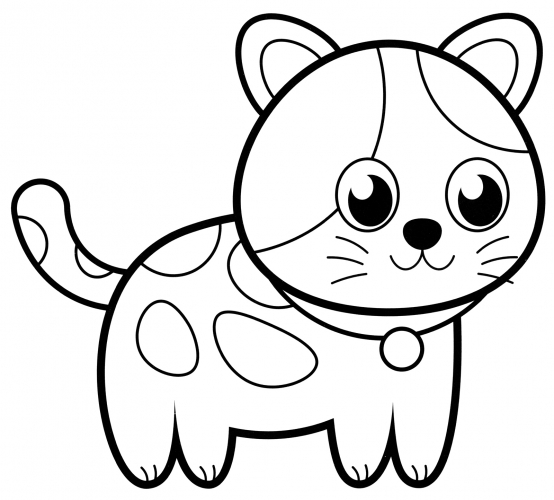 Interesting kitty coloring page