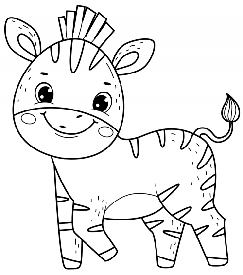 Playful zebra coloring page