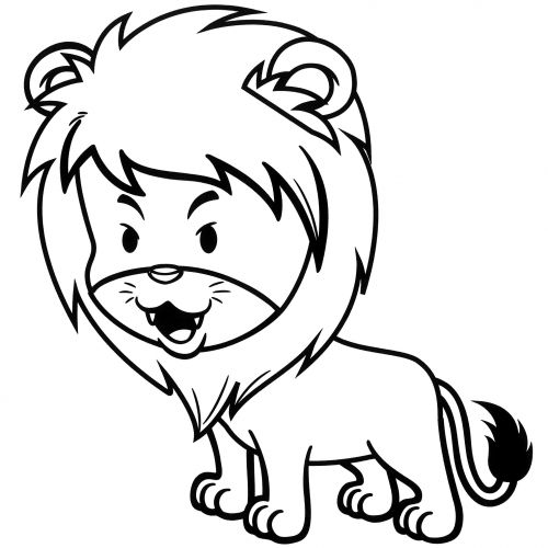 Little lion cub coloring page