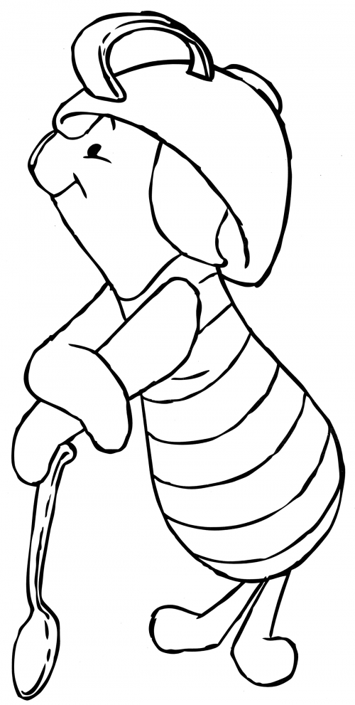 Piglet in armour coloring page