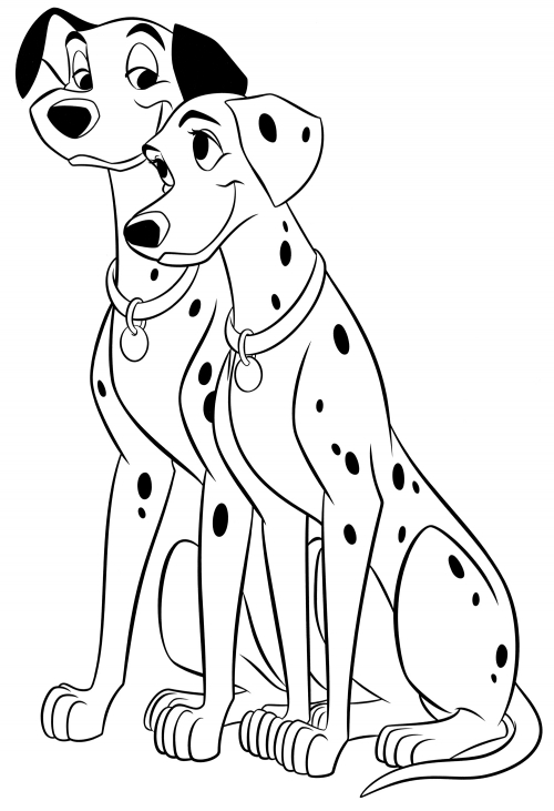 Pongo and Perdita coloring page