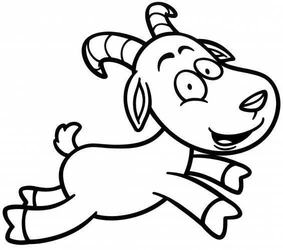Jumping goat coloring page