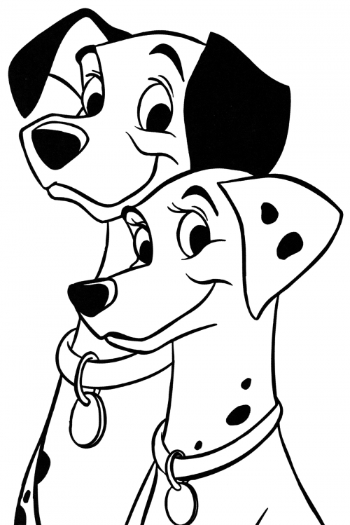 Lovely Pongo and Perdita coloring page