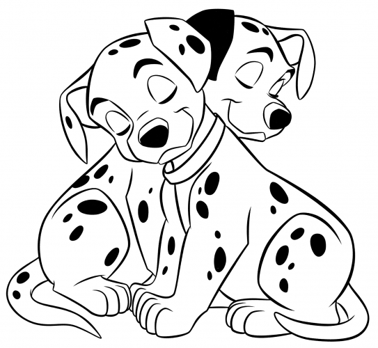 Dalmatian friends coloring page