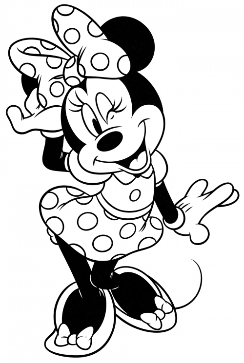 Jolly Minnie Mouse coloring page