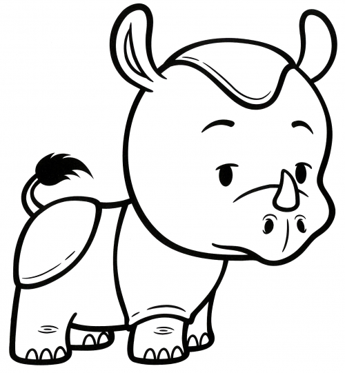 Baby rhino coloring page