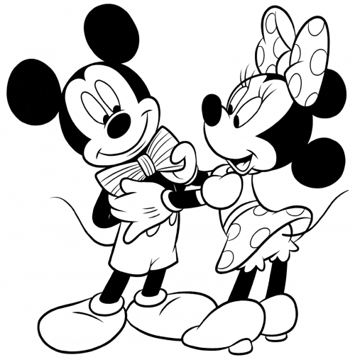 Minnie and Mickey Mouse coloring page