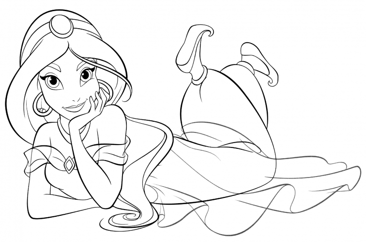 Jasmine rests coloring page