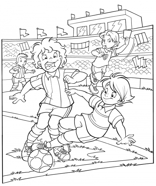 Player received a yellow card coloring page