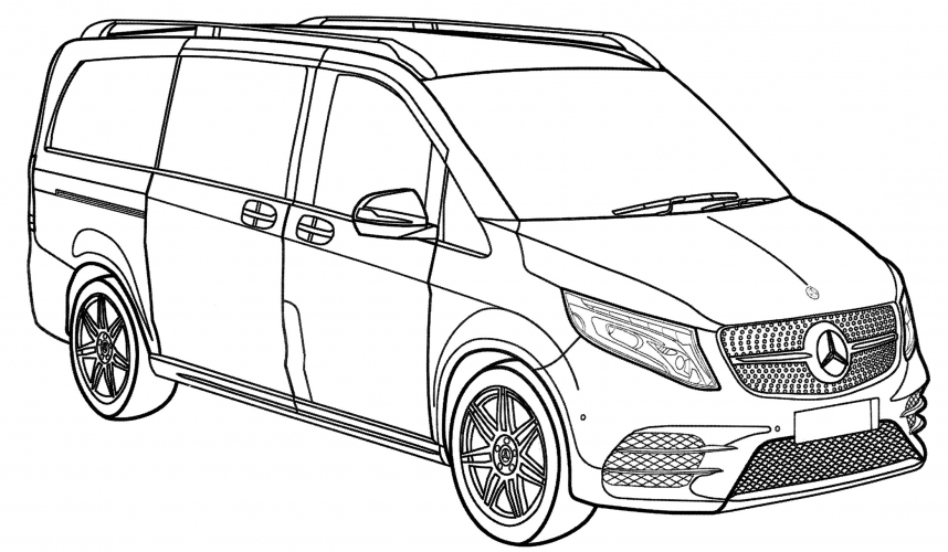 Mercedes-Benz V-class coloring page