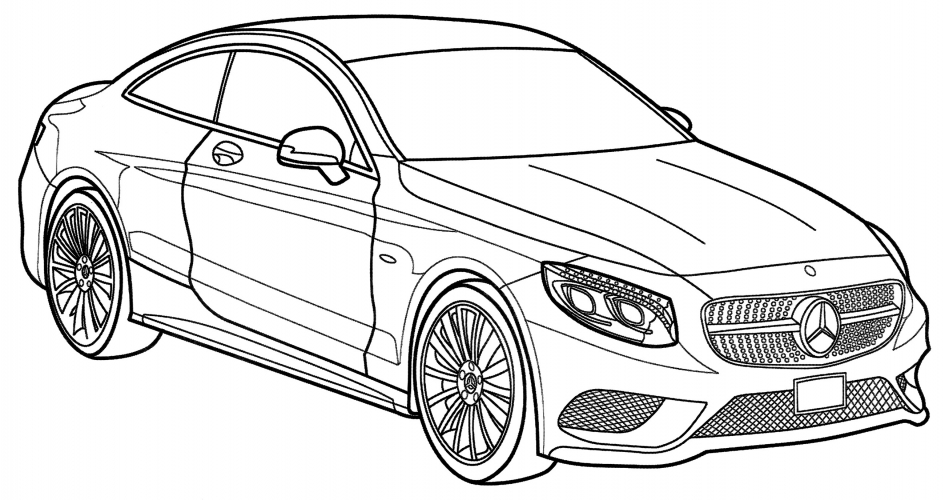 Mercedes-Benz S-Class coupe coloring page