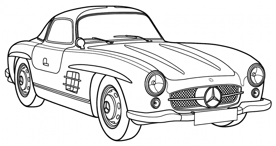 Mercedes-Benz 300 SL Roadster 1956 coloring page