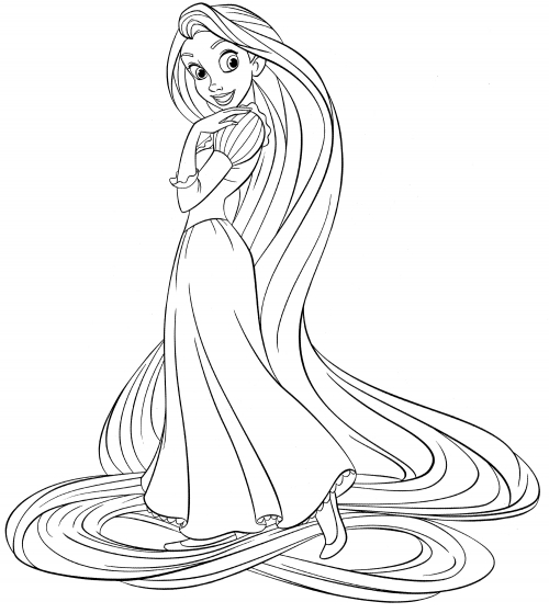 Beautiful Rapunzel coloring page