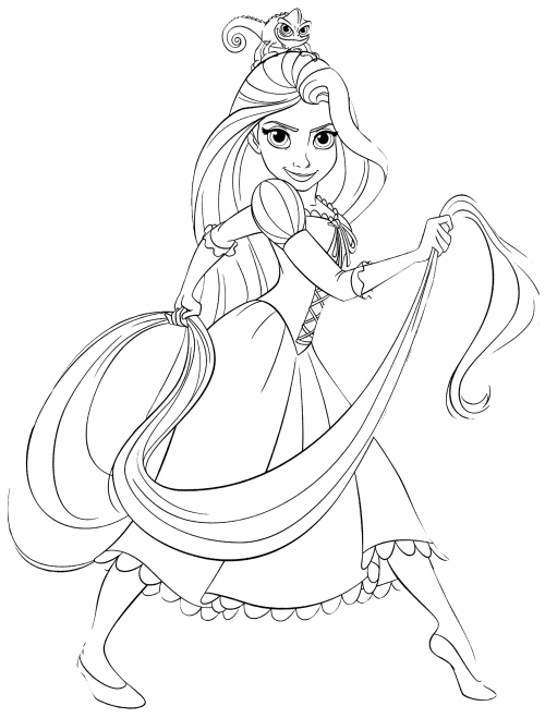 Brave Rapunzel coloring page - free and printable