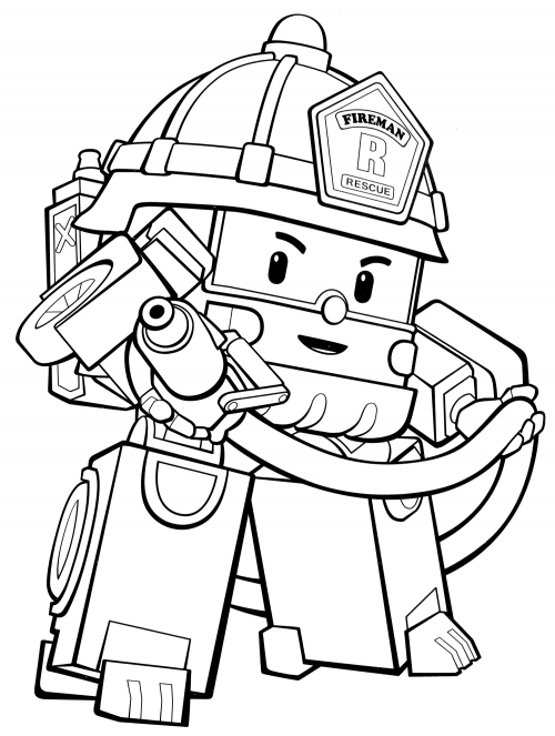 Firefighter Roy coloring page