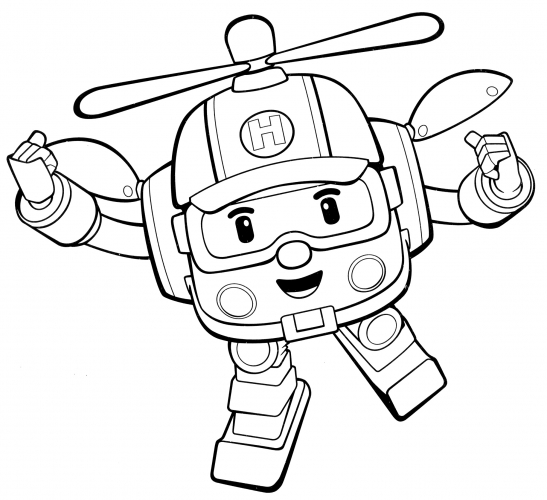 Helicopter Helly coloring page