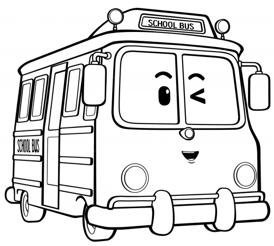 School B bus coloring page