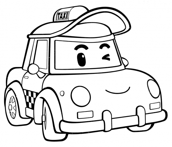 Taxi Cap coloring page