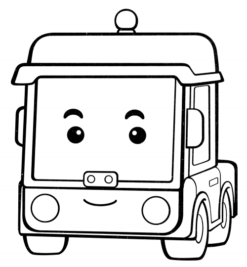 Benny the car coloring page