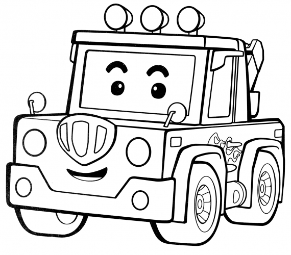 Tow truck Spooky coloring page