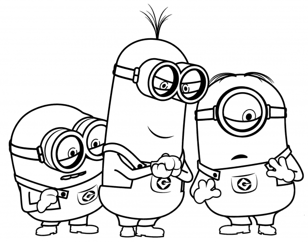 Minions have come up with something coloring page