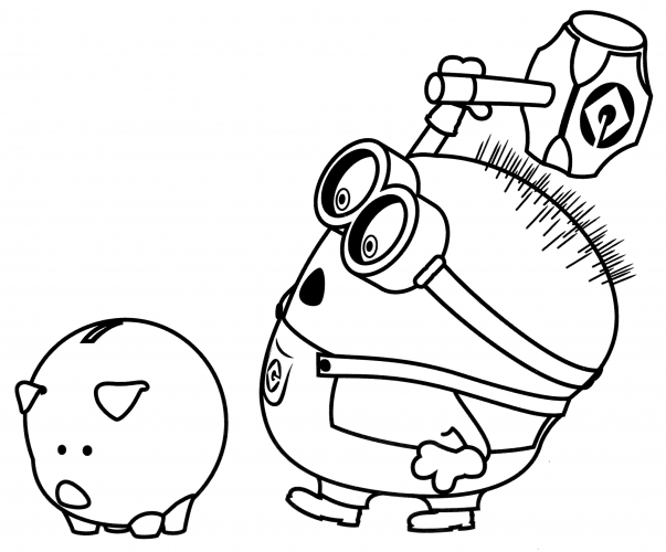 Jerry breaks the piggy bank coloring page