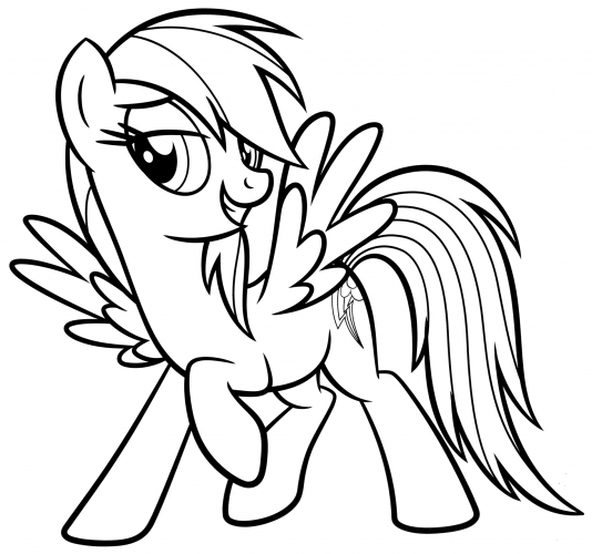 Beautiful Rainbow Dash coloring page