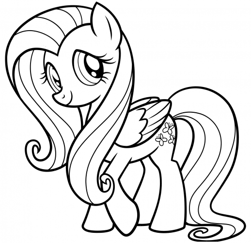 Cute Fluttershy coloring page