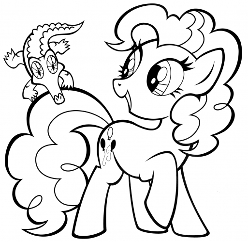 Pinkie Pie and Gummy coloring page