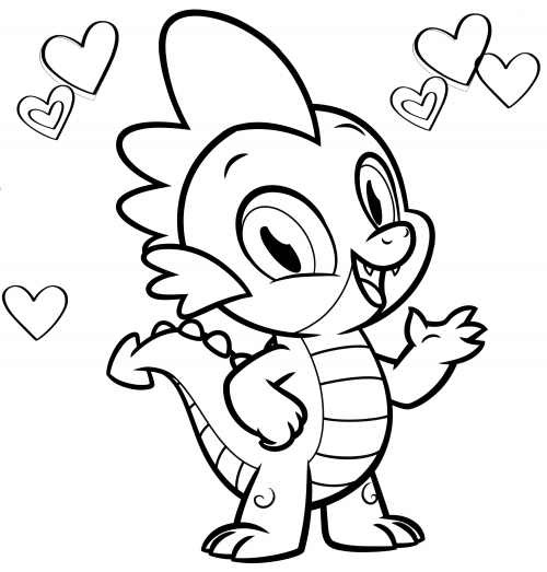 Little dragon Spike coloring page