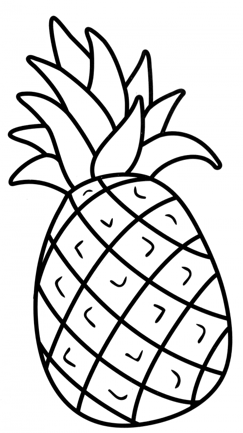 Juicy pineapple coloring page