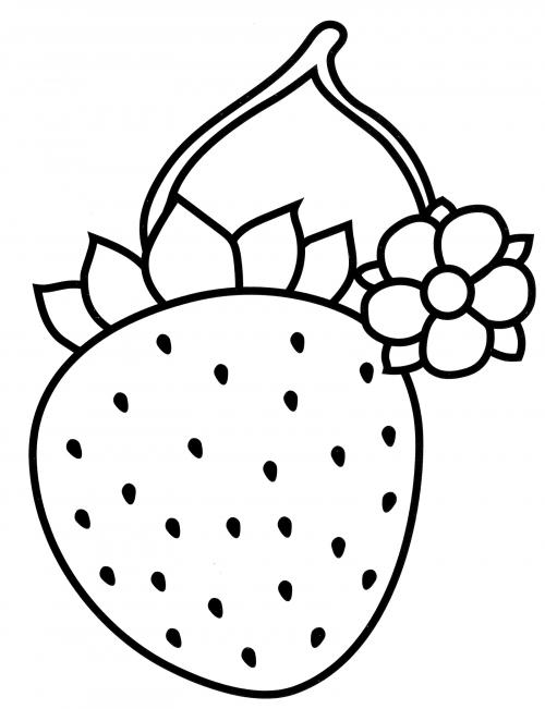 Ripe strawberry coloring page