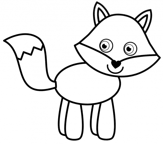 Cheerful fox coloring page