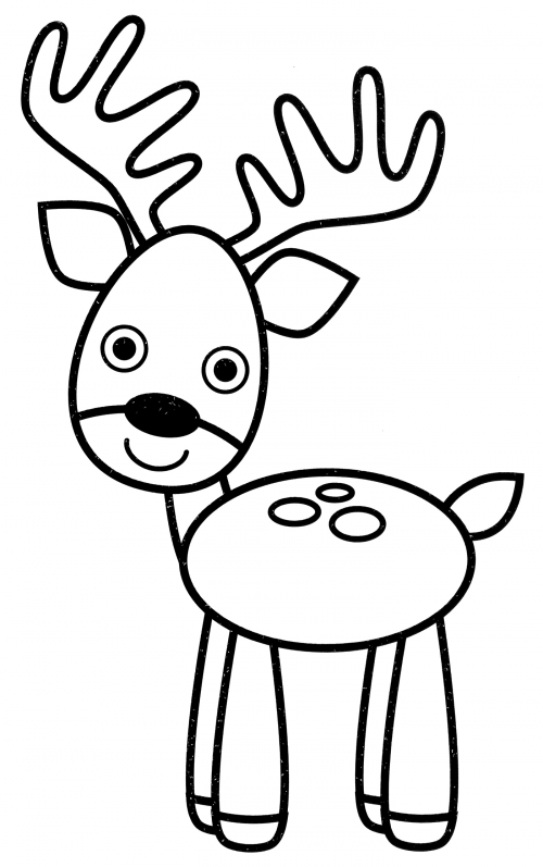 Baby deer with antlers coloring page