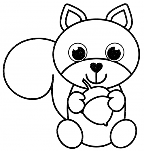 Little squirrel coloring page