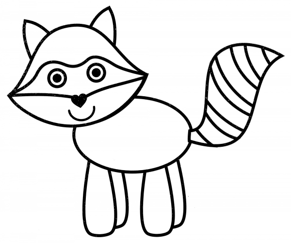 Little raccoon coloring page