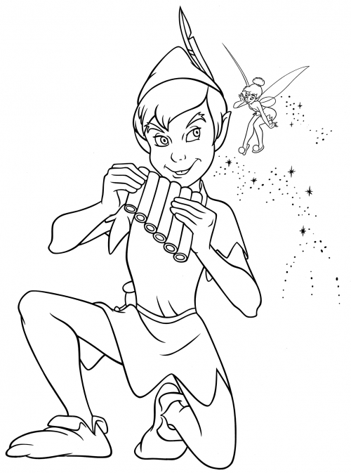 Peter Pan plays the kuvytsi coloring page