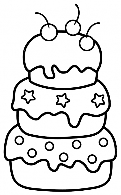 Beautiful cake coloring page