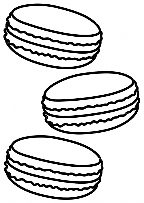 Pretty macaroons coloring page