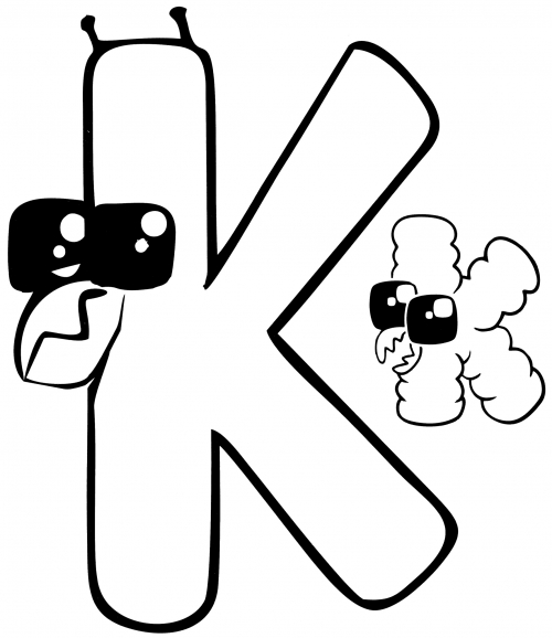 Letter K coloring page