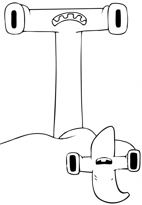 Letter T coloring page