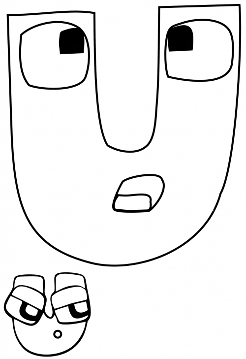 Letter U coloring page