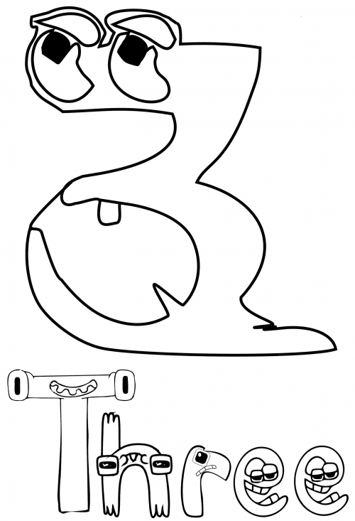 Number 3 coloring page