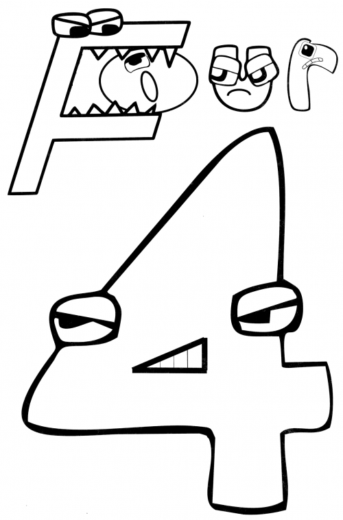 Number 4 coloring page