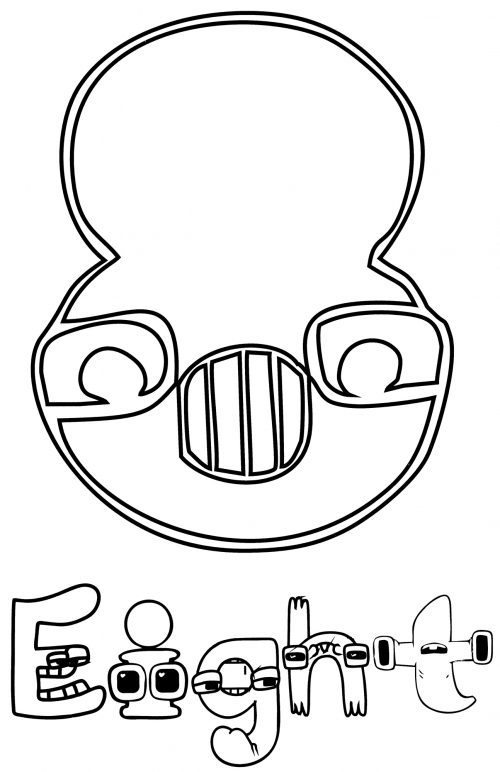 Number 8 coloring page