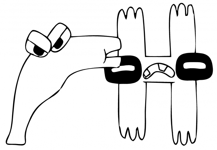 Letter F and H coloring page