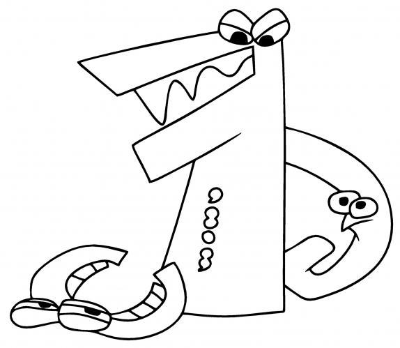 Angry letters coloring page