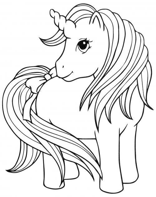 Cute unicorn coloring page